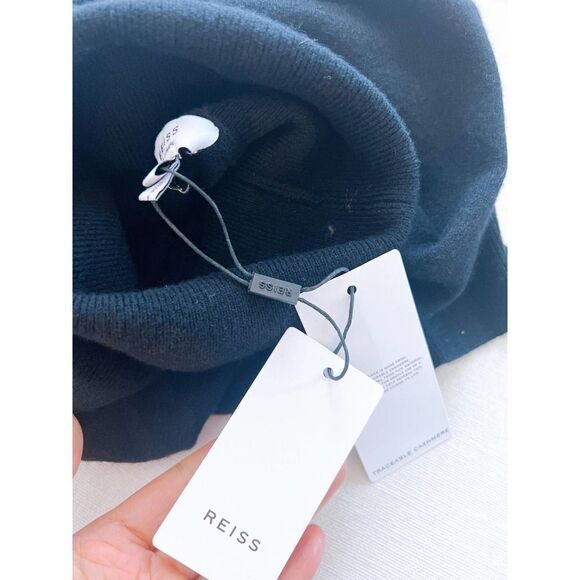 Reiss COLEEN 100% CASHMERE ROLL NECK JUMPER black Large - Picture 11 of 12